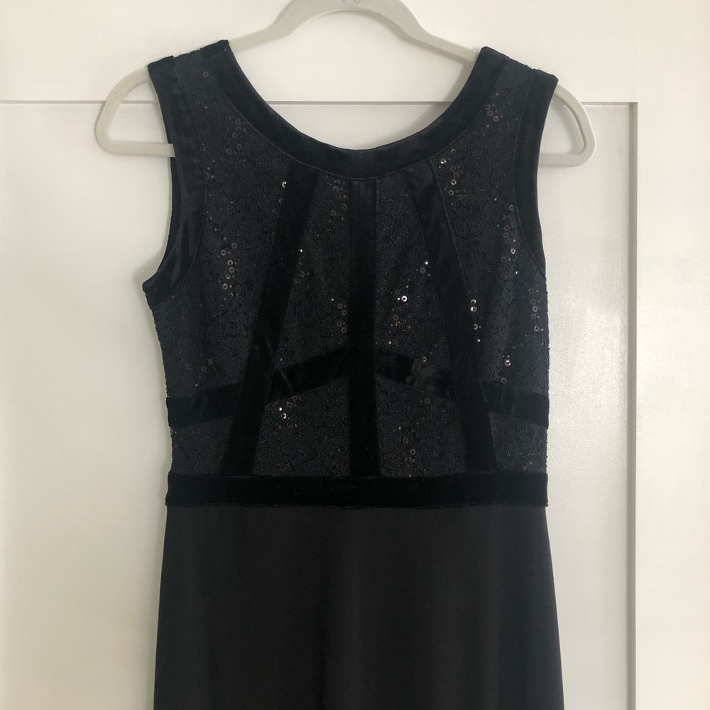 Black Velvet Formal Full Length Dress Slit